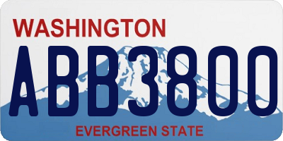 WA license plate ABB3800