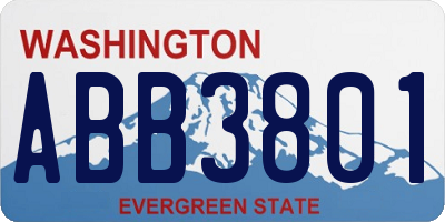 WA license plate ABB3801