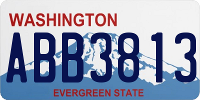WA license plate ABB3813