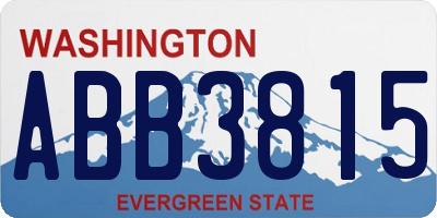 WA license plate ABB3815