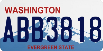 WA license plate ABB3818