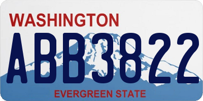 WA license plate ABB3822