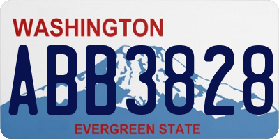 WA license plate ABB3828