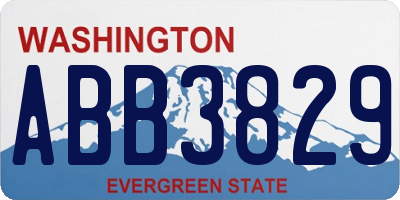 WA license plate ABB3829