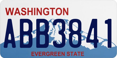 WA license plate ABB3841