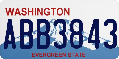WA license plate ABB3843