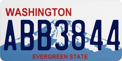 WA license plate ABB3844
