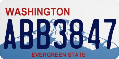 WA license plate ABB3847