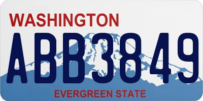 WA license plate ABB3849
