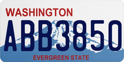 WA license plate ABB3850