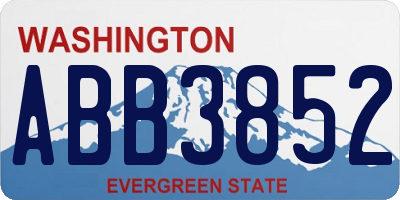 WA license plate ABB3852