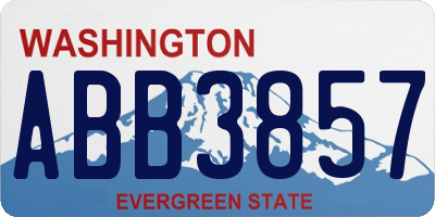 WA license plate ABB3857