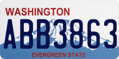 WA license plate ABB3863