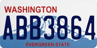 WA license plate ABB3864