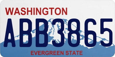 WA license plate ABB3865