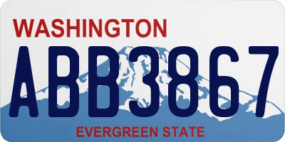 WA license plate ABB3867