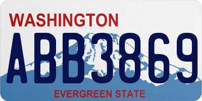 WA license plate ABB3869