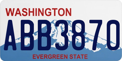 WA license plate ABB3870