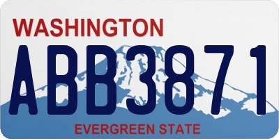 WA license plate ABB3871