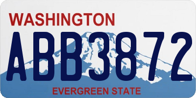 WA license plate ABB3872