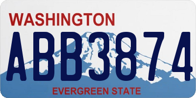 WA license plate ABB3874