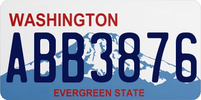 WA license plate ABB3876