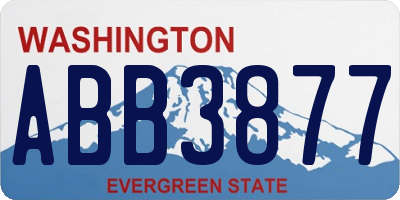 WA license plate ABB3877