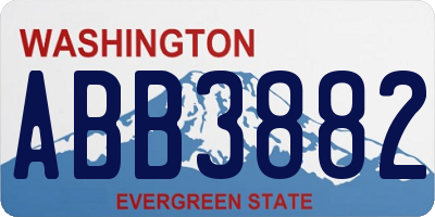 WA license plate ABB3882