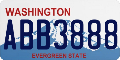 WA license plate ABB3888