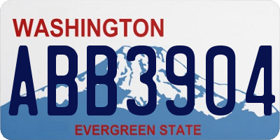 WA license plate ABB3904