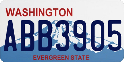 WA license plate ABB3905
