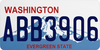 WA license plate ABB3906