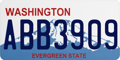 WA license plate ABB3909