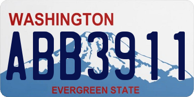 WA license plate ABB3911