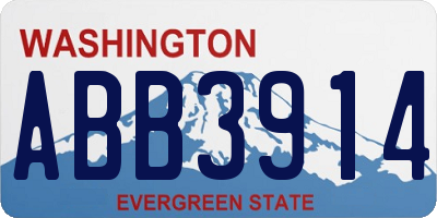WA license plate ABB3914