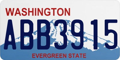 WA license plate ABB3915