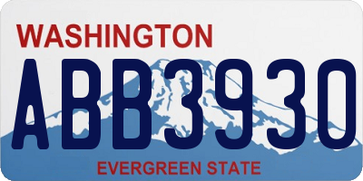 WA license plate ABB3930