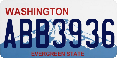 WA license plate ABB3936