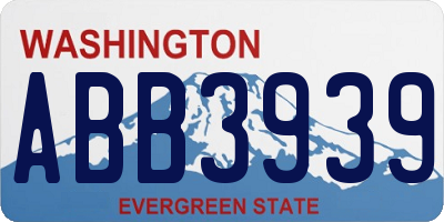 WA license plate ABB3939