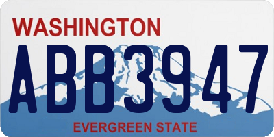 WA license plate ABB3947