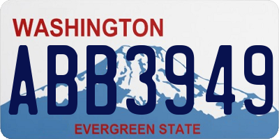 WA license plate ABB3949