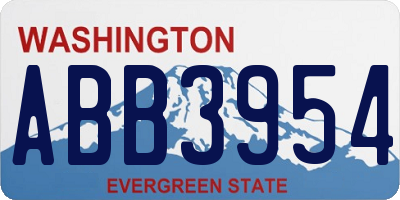 WA license plate ABB3954
