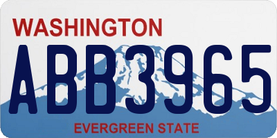 WA license plate ABB3965