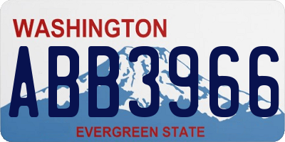 WA license plate ABB3966