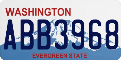 WA license plate ABB3968