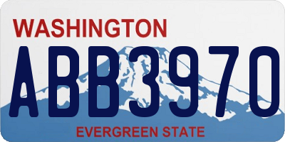 WA license plate ABB3970