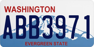 WA license plate ABB3971