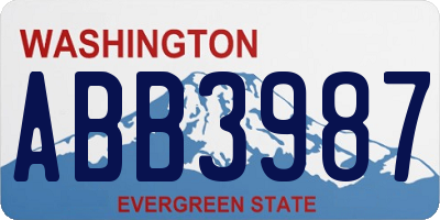 WA license plate ABB3987
