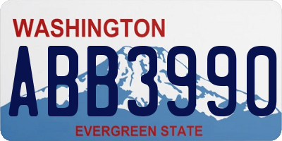 WA license plate ABB3990