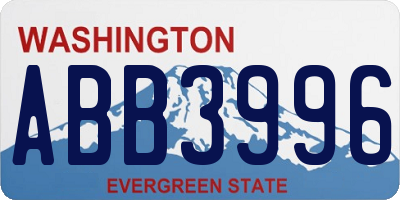 WA license plate ABB3996